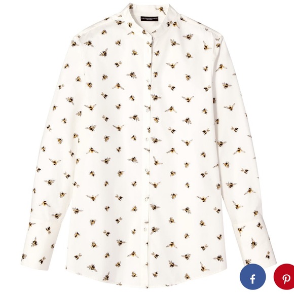 Victoria Beckham - “Bee Print Button Down Top” - Picture 2 of 8